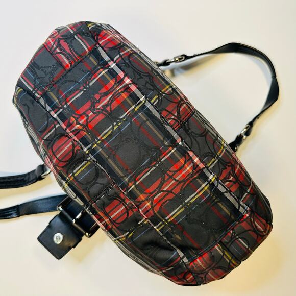 Vintage Y2K Coach Soho Lynn Pleated Tartan Plaid Buckle-Flap Hobo Shoulder Bag - Picture 7 of 10
